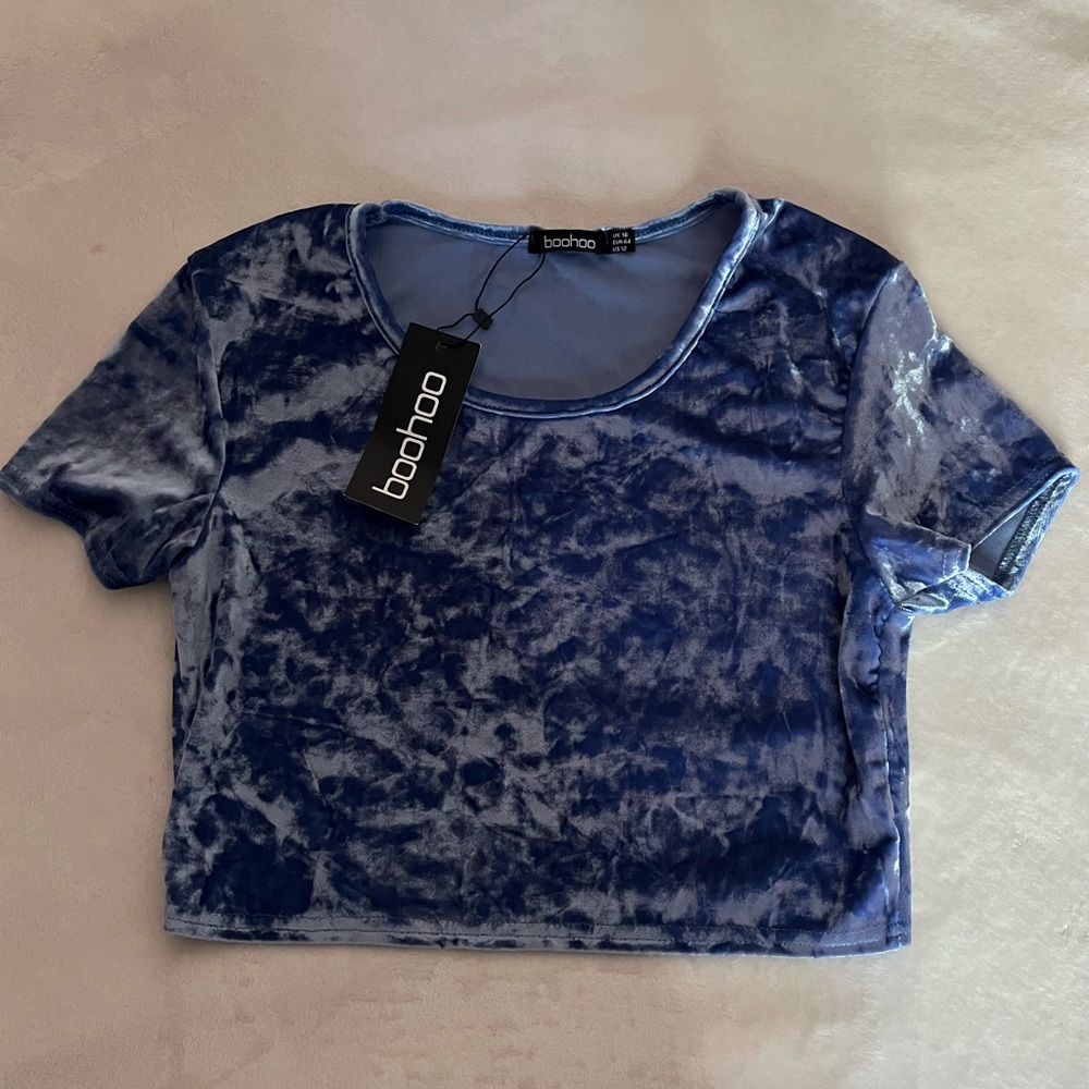 Blue Velvet Crop Top